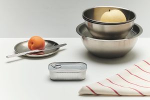 Set di 2 ciotole in acciaio